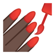 💅🏿 Emoji Nagellack: dunkle Hautfarbe Google Android 10.0.