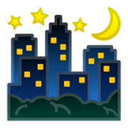 Emoji 🌃 Notte Stellata su Google Android 10.0.