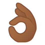 👌🏾 Emoji Sinal De Ok: Pele Morena Escura na Google Android 10.0.