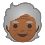 🧓🏾 Emoji Idoso: Pele Morena Escura na Google Android 10.0.