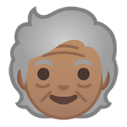 Émoji 🧓🏽 Personne âgée : Peau Légèrement Mate sur Google Android 10.0.