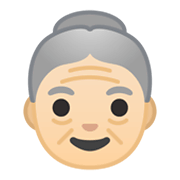 Émoji 👵🏻 Femme âgée : Peau Claire sur Google Android 10.0.