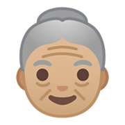 Emoji 👵🏼 Donna Anziana: Carnagione Abbastanza Chiara su Google Android 10.0.