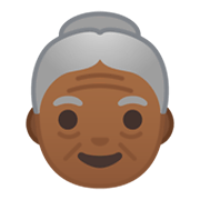 Émoji 👵🏾 Femme âgée : Peau Mate sur Google Android 10.0.