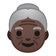 👵🏿 Emoji ältere Frau: dunkle Hautfarbe Google Android 10.0.