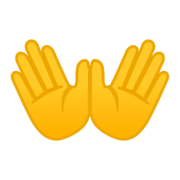 Emoji 👐 Mani Aperte su Google Android 10.0.