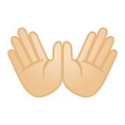 👐🏻 Emoji Manos Abiertas: Tono De Piel Claro en Google Android 10.0.