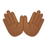Emoji 👐🏾 Mani Aperte: Carnagione Abbastanza Scura su Google Android 10.0.