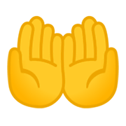 Emoji 🤲 Mani Unite In Alto su Google Android 10.0.
