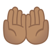 🤲🏽 Emoji Handflächen nach oben: mittlere Hautfarbe Google Android 10.0.