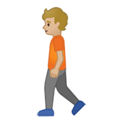 🚶🏼 Emoji Persona Caminando: Tono De Piel Claro Medio en Google Android 10.0.