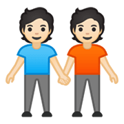 🧑🏻‍🤝‍🧑🏻 Emoji Dos Personas Dándose La Mano: Tono De Piel Claro en Google Android 10.0.