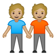 Émoji 🧑🏼‍🤝‍🧑🏼 Deux Personnes Se Tenant La Main : Peau Moyennement Claire sur Google Android 10.0.