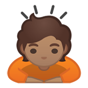 Emoji 🙇🏽 Persona Che Fa Un Inchino Profondo: Carnagione Olivastra su Google Android 10.0.