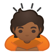 Emoji 🙇🏾 Persona Che Fa Un Inchino Profondo: Carnagione Abbastanza Scura su Google Android 10.0.