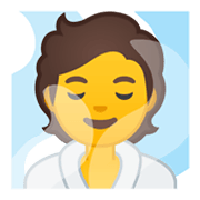 Emoji 🧖 Persona In Sauna su Google Android 10.0.