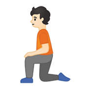 🧎🏻 Emoji Persona De Rodillas: Tono De Piel Claro en Google Android 10.0.
