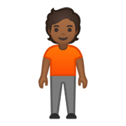 🧍🏾 Emoji Persona De Pie: Tono De Piel Oscuro Medio en Google Android 10.0.
