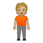 Emoji 🧍🏼 Persona In Piedi: Carnagione Abbastanza Chiara su Google Android 10.0.