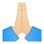 Emoji 🙏🏻 Mani Giunte: Carnagione Chiara su Google Android 10.0.