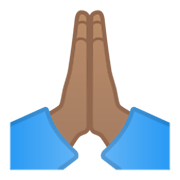 Émoji 🙏🏽 Mains En Prière : Peau Légèrement Mate sur Google Android 10.0.