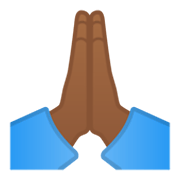 🙏🏾 Emoji Manos En Oración: Tono De Piel Oscuro Medio en Google Android 10.0.