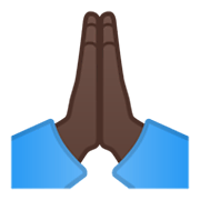 🙏🏿 Emoji Manos En Oración: Tono De Piel Oscuro en Google Android 10.0.