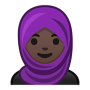 🧕🏿 Emoji Frau mit Kopftuch: dunkle Hautfarbe Google Android 10.0.