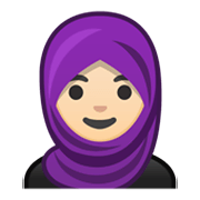 🧕🏻 Emoji Mujer Con Hiyab: Tono De Piel Claro en Google Android 10.0.