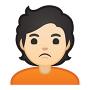 🙎🏻 Emoji Pessoa Fazendo Bico: Pele Clara na Google Android 10.0.