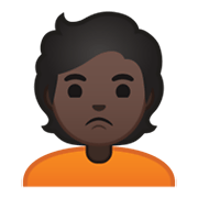 🙎🏿 Emoji Pessoa Fazendo Bico: Pele Escura na Google Android 10.0.