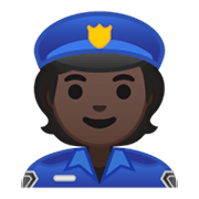 👮🏿 Emoji Agente De Policía: Tono De Piel Oscuro en Google Android 10.0.