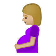 🤰🏼 Emoji Mujer Embarazada: Tono De Piel Claro Medio en Google Android 10.0.