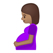 🤰🏽 Emoji schwangere Frau: mittlere Hautfarbe Google Android 10.0.