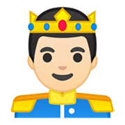 Emoji 🤴🏻 Principe: Carnagione Chiara su Google Android 10.0.