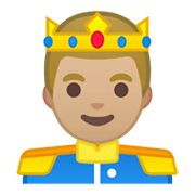 Emoji 🤴🏼 Principe: Carnagione Abbastanza Chiara su Google Android 10.0.