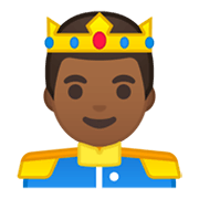 🤴🏾 Emoji Príncipe: Pele Morena Escura na Google Android 10.0.