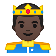 Emoji 🤴🏿 Principe: Carnagione Scura su Google Android 10.0.