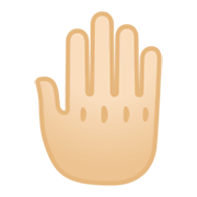 Emoji 🤚🏻 Dorso Mano Alzata: Carnagione Chiara su Google Android 10.0.