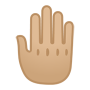 Emoji 🤚🏼 Dorso Mano Alzata: Carnagione Abbastanza Chiara su Google Android 10.0.