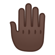🤚🏿 Emoji erhobene Hand von hinten: dunkle Hautfarbe Google Android 10.0.