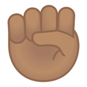 ✊🏽 Emoji Punho Levantado: Pele Morena na Google Android 10.0.
