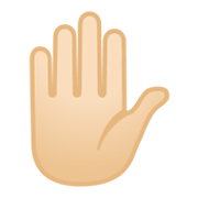 Emoji ✋🏻 Mano Alzata: Carnagione Chiara su Google Android 10.0.