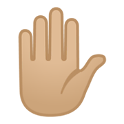 Emoji ✋🏼 Mano Alzata: Carnagione Abbastanza Chiara su Google Android 10.0.