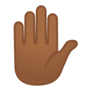 ✋🏾 Emoji Mano Levantada: Tono De Piel Oscuro Medio en Google Android 10.0.