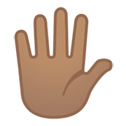 🖐🏽 Emoji Hand mit gespreizten Fingern: mittlere Hautfarbe Google Android 10.0.