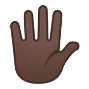 🖐🏿 Emoji Mão Aberta Com Os Dedos Separados: Pele Escura na Google Android 10.0.