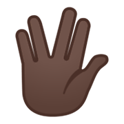 🖖🏿 Emoji vulkanischer Gruß: dunkle Hautfarbe Google Android 10.0.