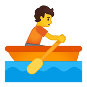 Emoji 🚣 Persona In Barca A Remi su Google Android 10.0.