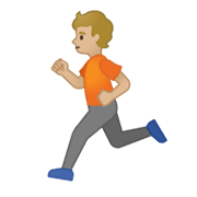 🏃🏼 Emoji Persona Corriendo: Tono De Piel Claro Medio en Google Android 10.0.